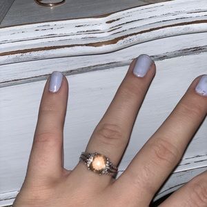 David Yurman morganite ring with diamond accents